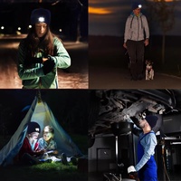 Caldo antivento con luce di emergenza USB ricaricabile cuffia LED lampada frontale cappello per campeggio all'aperto