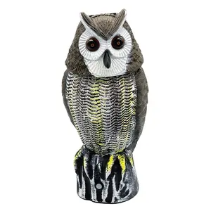 High Quality Plastic Solar Owl Decoy Bird Repeller No Chemicals Owl Animal Repeller For Backyard Decor Garden