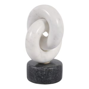 Scultura Marble Link per l'arredamento della casa, tavolino da soggiorno, stile raffinato - Product Image 2