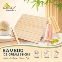 Bâtonnets de crème glacée en bambou naturel robustes, grande capacité, qualité alimentaire, sélection de bâtonnets de sucettes glacées durables