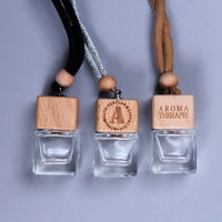 Diffuseur d'huiles essentielles pour voiture suspendu, flacon vide, pendentif en verre transparent, flacons de parfum, conteneur d'aromathérapie