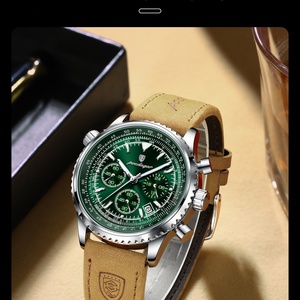 POEDAGAR Top Luxury Men <b>Clock</b> Waterproof Luminous Date Chronograph Sports Man Wristwatch Leather Men's Quartz Watches Male Reloj - Product Image 2