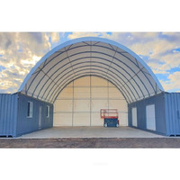 Tente d'abri de conteneur de structure de double botte de PVC de couverture extérieure temporaire de stockage pour le garage d'entrepôt de stockage de machine