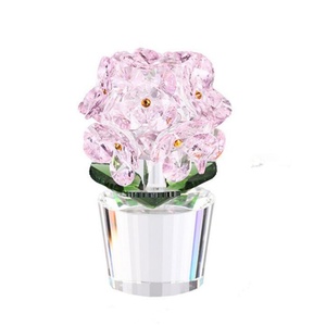 Nuevos Adornos Artísticos de Hortensias de Cristal, Suministro Directo de Fábrica de Flores Simuladas, Artesanías de Cristal para Decoración del Hogar - Product Image 2