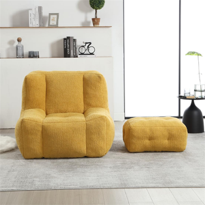 Fauteuil pouf design moderne, fauteuil de sol individuel, fauteuil paresseux confortable avec <span class=keywords><strong>ottoman</strong></span> - Product Image 3