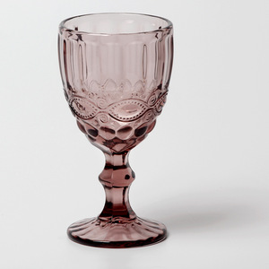 Verre à vin à pied vintage à motif pressé, coloré et en relief, pour mariage, fête, hôtel, restaurant - Product Image 5