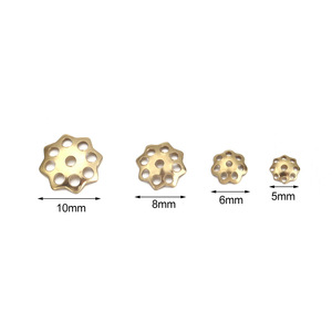 Stainless Steel Flower Bead Holder <b>Spacer</b> 18K Gold Plated Hollow Petal DIY Bracelet Accessories - Product Image 4