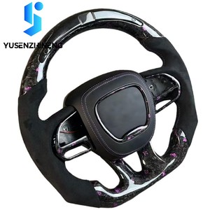 Volante Deportivo de Fibra de Carbono Forjado Real con LED para Dodge Charger Sxt SRT <span class=keywords><strong>Rt</strong></span> Challenger Scat Pack Durango Ram 1500 Charger Hellcat - Product Image 3