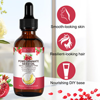 ALIVER 60ml Huile Essentielle Végétalienne Naturelle de Pépins de Grenade Pressée à Froid, Nourrissante et Hydratante pour les Soins de la Peau, du Corps et des Cheveux