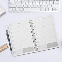Carnet de planification quotidienne à spirale avec couverture en plastique transparent, gestion du temps personnalisée, liste de tâches, rendez-vous, notes, organisation du temps