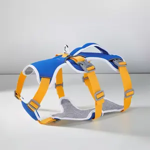 Rompi anjing kuat tugas berat, Harness anjing Neoprene berbantalan taktis dapat disesuaikan, grosir untuk anjing ukuran sedang besar