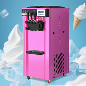 Nhà Máy bán hàng trực tiếp màu hồng tự động 3 hương vị kem làm kem máy thương mại Máy làm kem mềm - Product Image 1
