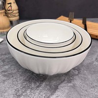 Ensemble de Bols en Céramique 6/8 Pouces Personnalisables avec Logo, en Porcelaine Blanche, pour Fruits, Riz, Dessert, Soupe, Ramen – Vente en Gros pour Restauration et Service
