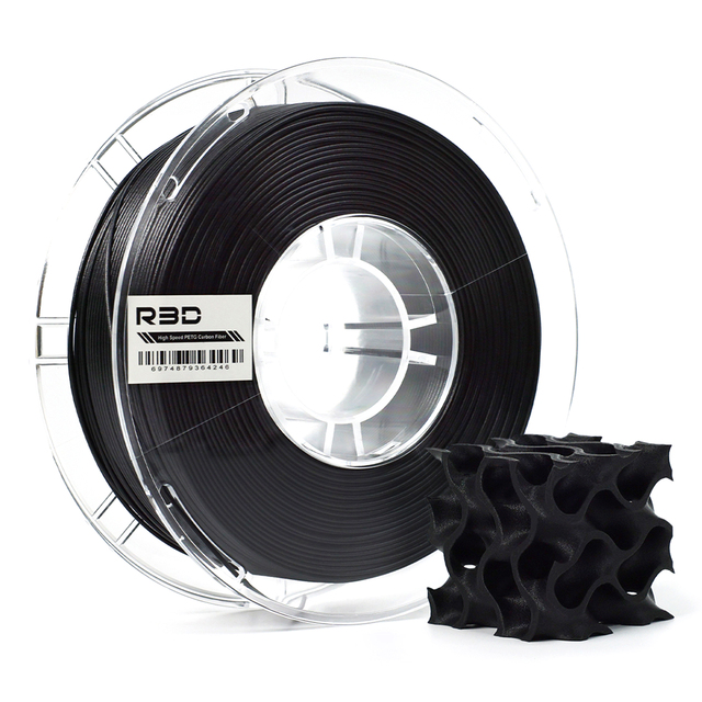 R3D PETG Carbon Fiber 3D Printer Ash Grey Filament 1.75mm 0.02mm Tolerance RoHS Certified 1kg/roll Multi-Material 3D Printing