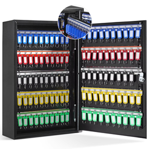 Organisateur <span class=keywords><strong>de</strong></span> clés en acier à 200 clés, étagères réglables, boîte <span class=keywords><strong>de</strong></span> rangement sécurisée pour clés, 200 étiquettes <span class=keywords><strong>de</strong></span> clés colorées, 4 cartes <span class=keywords><strong>de</strong></span> classement pour l'école et le <span class=keywords><strong>bureau</strong></span> - Product Image 1