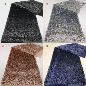 Tissu en dentelle 100 % polyester à sequins motif mangue, prix de gros, pour robes de mariée, tenues de soirée et accessoires textiles de maison - Product Image 1