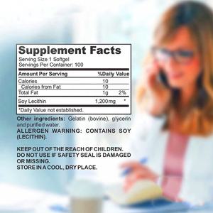 Etiqueta privada 2400Mg girasol lecitina cápsulas blandas ricas en fosfatidil colina suplemento sin gluten para adultos 200 cápsulas blandas - Product Image 4