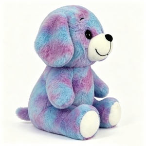 Customized Tie-dye dog plush toy, blue purple puppy stuffed animal, fluffy sitting dog plush, cute big-eyed puppy plushie - Product Image 5