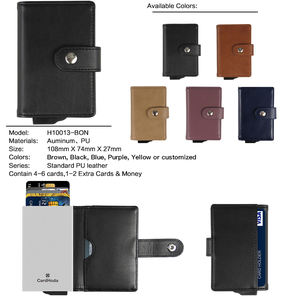 Personalizado Minimalista Antirrobo RFID Bloqueo Tarjeta de visita Titular de la cartera corta Tipo de cierre abierto Forro de nailon magnético grande - Product Image 3