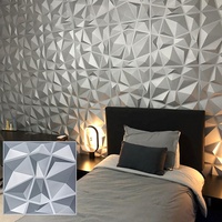 Panneaux muraux de diamant 3D de PVC blanc décoratif de conception moderne d'intérieur de maison Offre Spéciale 500*500mm pour la décoration de mur de salle à manger