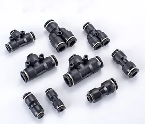 Manufacturer of Pneumatic Plastic Fitting with multiple color choice thread Quick Push in type Air Pipe Connector