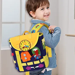 Educación especial desarrollar habilidades motoras finas laberinto sensorial juguete educativo tablero ocupado mochila para niños autistas