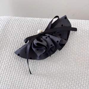 Pince à cheveux élégante pour femme, motif pois, avec nœud, demi-attache, accessoires capillaires de printemps - Product Image 5