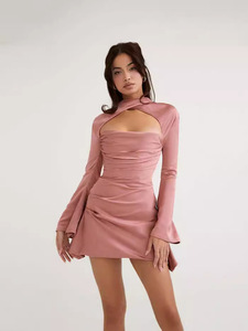 <span class=keywords><strong>Abito</strong></span> in Chiffon floreale ecologico da <span class=keywords><strong>donna</strong></span> di <span class=keywords><strong>capodanno</strong></span> con colletto unico antirughe - Product Image 6