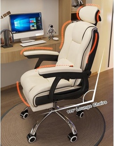 Chaises de bureau ergonomiques en cuir confortables avec protection dorsale, idéales pour la sieste et le massage, chaises de direction - Product Image 6