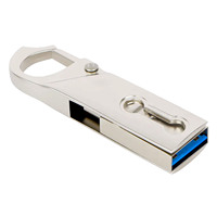 Clé USB OTG double interface en gros, rotative, en métal, avec mousqueton, type C, pour stockage de données