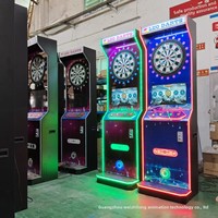 Machine de jeu de fléchettes électronique professionnelle en acier inoxydable à monnayeur, interface anglaise, pour 1 joueur, pour divertissement de rue