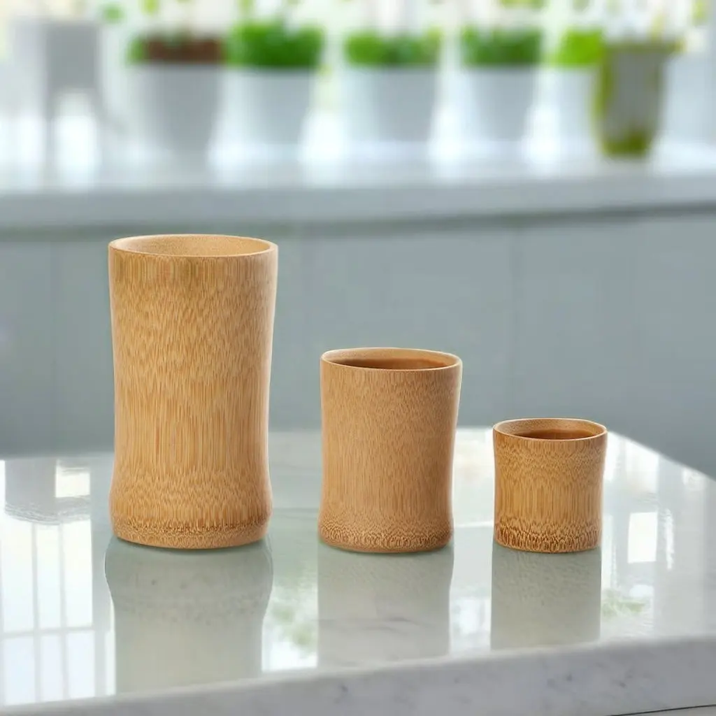 Fabbrica personalizzato Logo di bambù biodegradabile tazza di legno tazza di bambù tazza di caffè eco-friendly