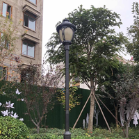 Lampadaire LED extérieur de style européen à 2 têtes avec télécommande IP68 AC pour la décoration de jardin