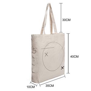 Sacs fourre-tout en toile de coton écologiques de style 2025 pour femmes avec fermeture à glissière, option de logo personnalisé pour le shopping - Product Image 3