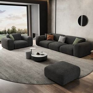 Ensembles de canapés en tissu <span class=keywords><strong>chocolat</strong></span> Moontree avec pouf réglable <span class=keywords><strong>Canapé</strong></span> de salon modulaire 4 places - Product Image 6