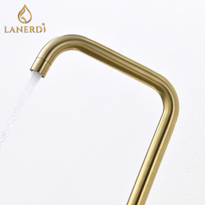 Grifo Mezclador de Cocina Monomando Moderno con Válvula de Cerámica, Chapado en Oro, Sin Retardo, Grifería <span class=keywords><strong>Dorada</strong></span> - Product Image 4