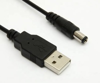 Kabel USB 5V ke 12V dengan jaket PVC panjang 1m, konverter Step-up tegangan 5V ke DC 12V
