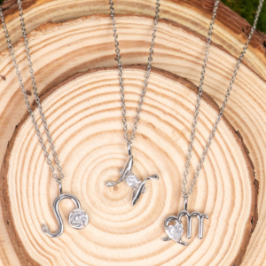 Collier Bohème Glamour Unisexe en Acier Inoxydable Plaqué Argent avec Signes Astrologiques des 12 Constellations du Zodiaque - Product Image 1