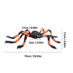 75cm di Halloween colorato ragno decorazioni per feste enorme ragno di Halloween per all'aperto ragno peluche simulato - Product Image 5