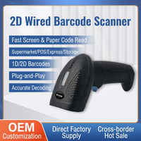 Escáner de Códigos de Barras CQH20 de Alto Rendimiento 1D 2D QR, Lector de Códigos QR con Cable USB para Uso en Supermercados y Almacenes