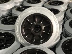 7 "رمادي مطاط أمتعة المطار ، عجلة Castor TPR Wheels ، عربة ترولي يدوية للمطار - Product Image 3