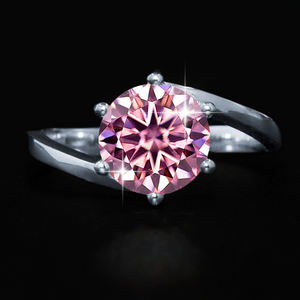 经典复古2ct D莫桑石接龙戒指金6叉925银扭臂结婚订婚周年礼物 - Product Image 5