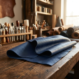 Genuine Cow Skin <b>Leather</b> Sheet 1.2-1.4 mm Thickness Solid Blue Color Brushed Sueded Grain Handbag Craft Use Eco Friendly <b>Leather</b> - Product Image 1