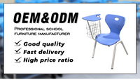 Chaises modernes en plastique Mobilier scolaire style moyen-orient Chaise d'étudiant avec rangement Chaises d'étude pour formation avec bloc-notes