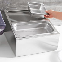 Station de caddie de condiment d'acier inoxydable avec des casseroles de nourriture de GN