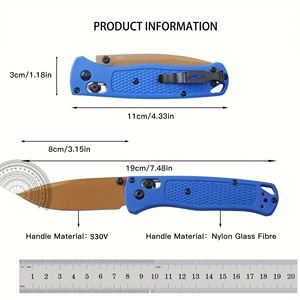 Cuchillo Plegable EDC BUGOUT S30V con Hoja de Punta de Lanza, Clip de Seguridad, Mango de Nailon Antideslizante, OEM, para Actividades al Aire Libre, DIY y ODM - Product Image 6