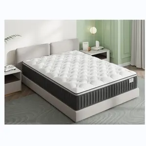 促销便宜的单人床床垫高品质口袋弹簧混合记忆泡沫卷在盒子床垫