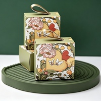 Boîte cadeau de luxe pour mariage, boîte d'emballage personnalisée pour chocolats et bonbons, boîte cadeau en papier rouge et or pour les cadeaux de fête