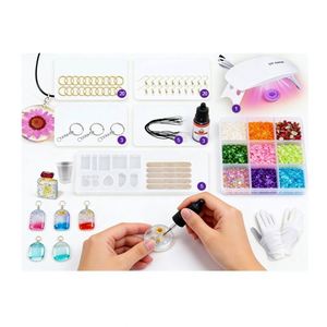 Kit Creativo para Hacer Joyas de Resina, Resina Transparente Dura de Curado UV, Moldes de Silicona para Accesorios Hechos a Mano, Llavero de Modelo - Product Image 2