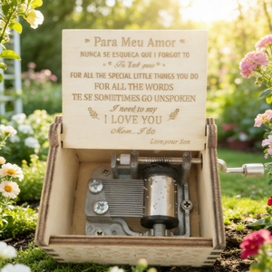 Caja de Música de Madera con Manivela, Grabada con la Bendición de Papá, Regalo de Recuerdo para el <span class=keywords><strong>Cumpleaños</strong></span> de la Hija y el Dí<span class=keywords><strong>a</strong></span> de San Valentín - Product Image 3